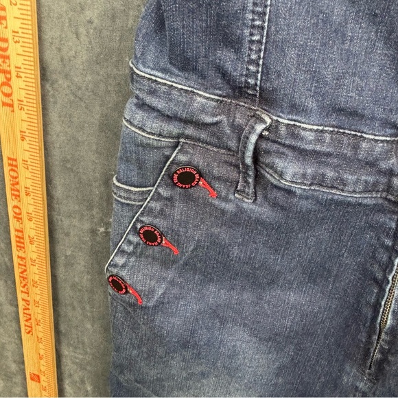 True Religion Man U Skinny Women's Denim Overalls Sz Large - Picture 4 of 16